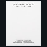 Letterhead Modern Minimalist Elegant Template<br><div class="desc">Your Custom Text Elegant Modern Simple Template Black & White Minimalist Letterhead.</div>