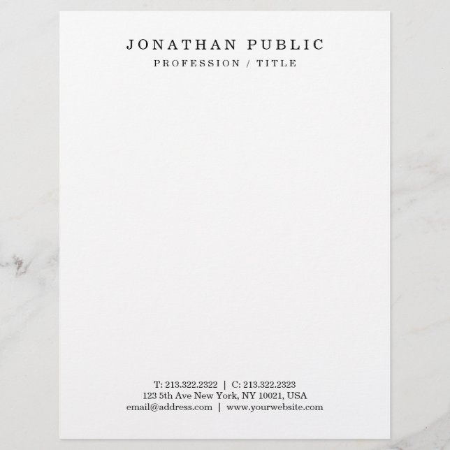 Letterhead Modern Minimalist Elegant Template (Front)