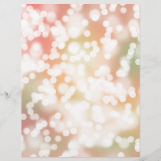 Letterhead, pale pink bokeh sparkle lights (Front)