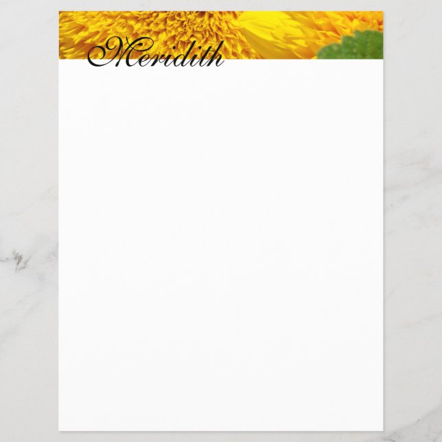 Letterhead Personalize Your Name Sunflowers Flyer (Front)