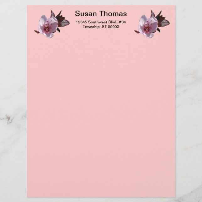 Letterhead - Plum blossoms (Front)