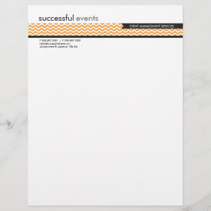 LETTERHEAD trendy bold chevron stripe orange
