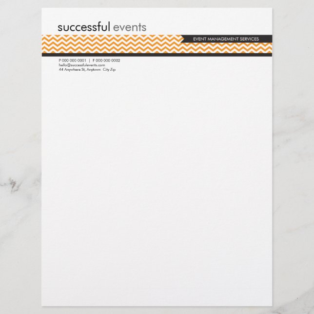 LETTERHEAD trendy bold chevron stripe orange (Front)