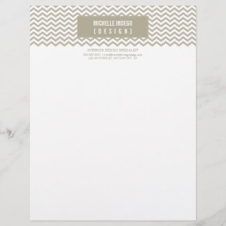 LETTERHEAD trendy bold chevron stripe taupe