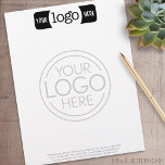 Letterhead with 2 Logos - one watermark logo<br><div class="desc">Upload Your Logo and insert your business information. This design includes a lighter watermark of your logo in the background.</div>