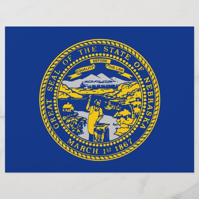Letterhead with Flag of Nebraska, USA (Front)