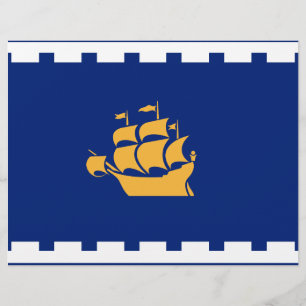 Letterhead with Flag of Quebec City, Canada