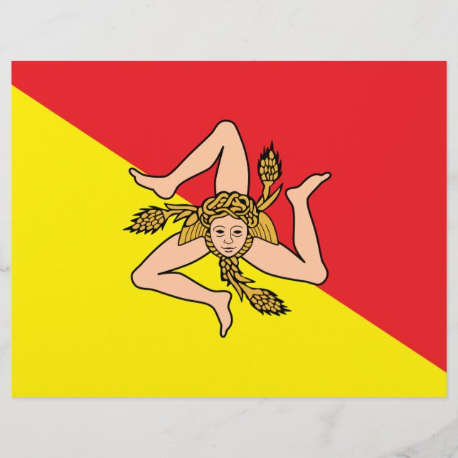 Letterhead with Flag of Sicily, Italy (Front)