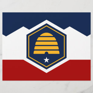 Letterhead with Flag of Utah State, USA