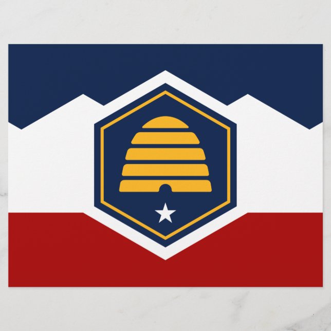 Letterhead with Flag of Utah State, USA (Front)