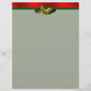 Letterhead with Holly and Red Brick Header