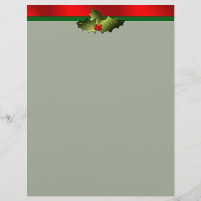 Letterhead with Holly and Red Brick Header (Front)