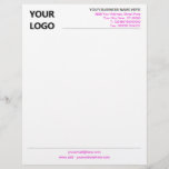 Letterhead with Logo - Custom Colours and Font<br><div class="desc">Your Colours and Font - Simple Personalized Business Office Letterhead with Logo - Add Your Logo - Image / Business Name - Company / Address - Contact Information - Resize and move or remove and add elements / image with customization tool. Choose / add your favourite elements and text colours...</div>