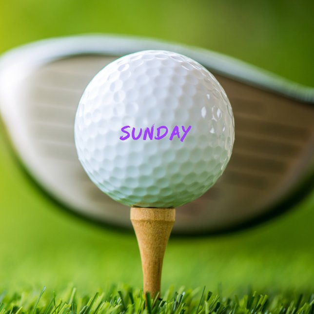 Lettering Design Sunday in Purple Golf Balls (Creator Uploaded)