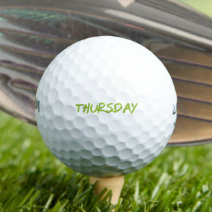 Lettering Design ‘Thursday’ in Green Golf Balls