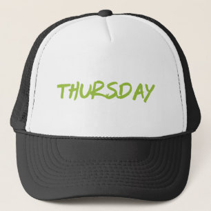 Lettering Design ‘Thursday’ in Green Trucker Hat