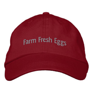 Lettering Farm Fresh Eggs in Grey Embroidered Hat