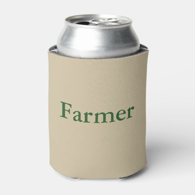 Lettering Farmer in Backyard Green Can Cooler (Can Front)