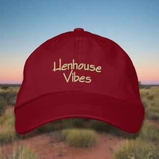 Lettering Henhouse Vibes in light Yellow Embroidered Hat