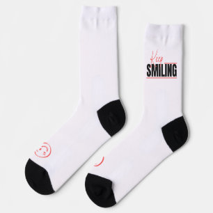 Lettering Keep Smiling Socks