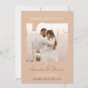 Lettering Love Story Photo Wedding Invitation