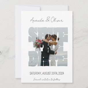 Lettering Love Story Photo Wedding Save The Date