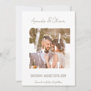 Lettering Love Story Photo Wedding Save The Date