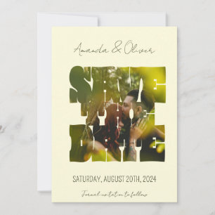 Lettering Love Story Photo Wedding Save The Date