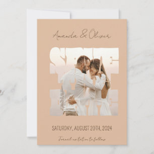 Lettering Love Story Photo Wedding Save The Date
