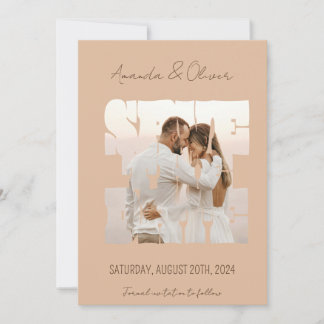 Lettering Love Story Photo Wedding Save The Date