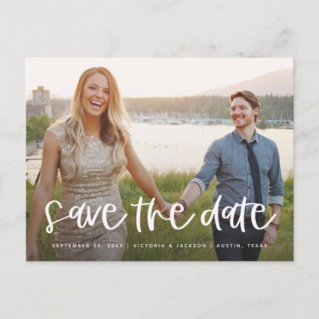 Lettering Save the Date Postcard (Front)