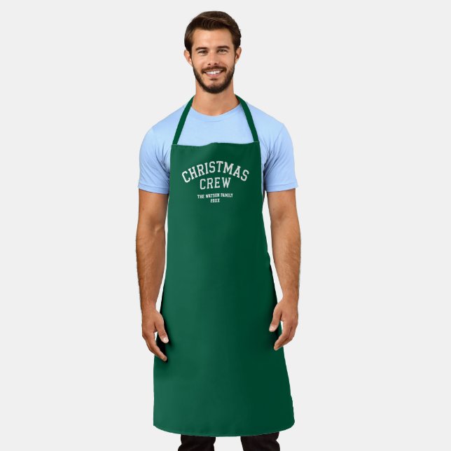Letterman Christmas Crew Collegiate Family Name Apron (Worn)