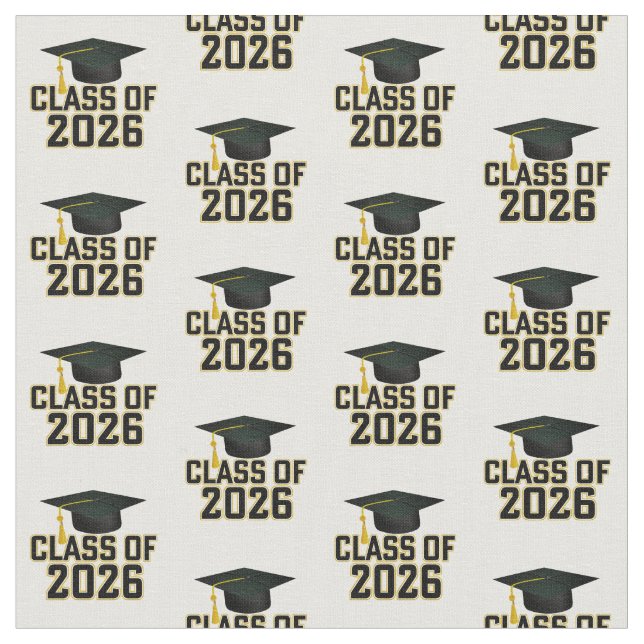 Letterman Class of 2026 Graduation Fabric (Close Up)