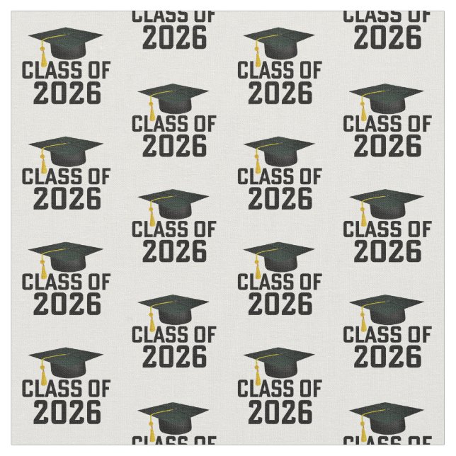Letterman Class of 2026 Graduation Fabric (Close Up)