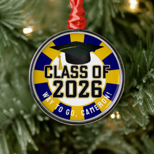 Letterman Class of 2026 Graduation Metal Ornament