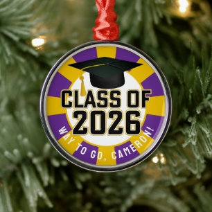 Letterman Class of 2026 Graduation Metal Ornament