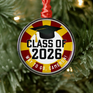 Letterman Class of 2026 Graduation Metal Ornament