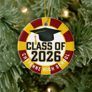 Letterman Class of 2026 Photo Graduation Ceramic Ornament
