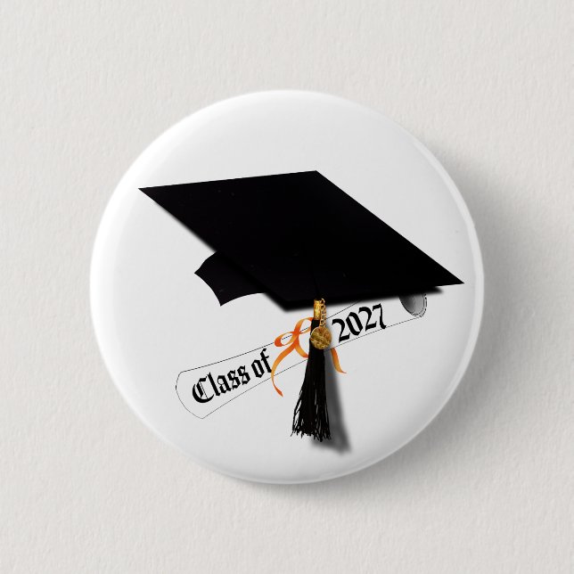 Letterman Class of 2027 Graduation 2 Inch Round Button (Front)