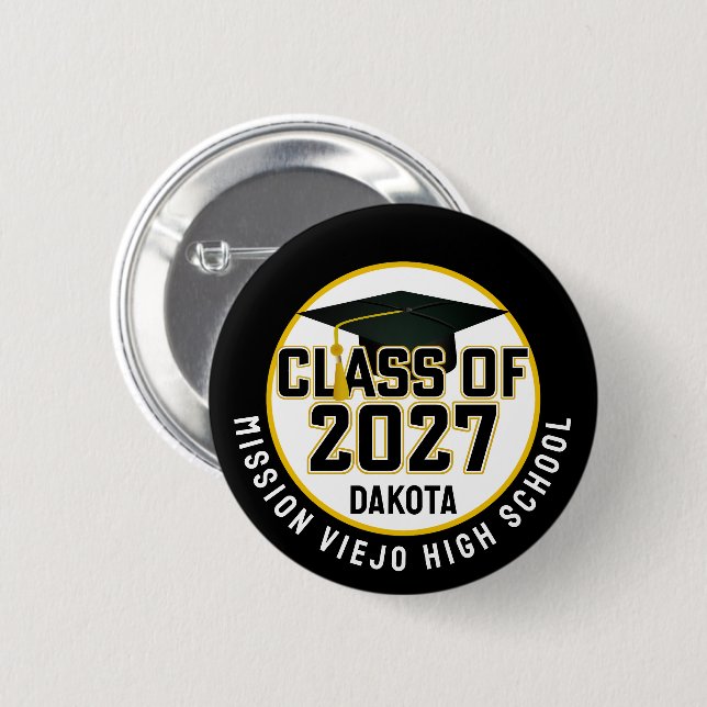 Letterman Class of 2027 Graduation 2 Inch Round Button (Front & Back)