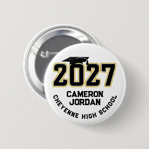 Letterman Class of 2027 Graduation 2 Inch Round Button
