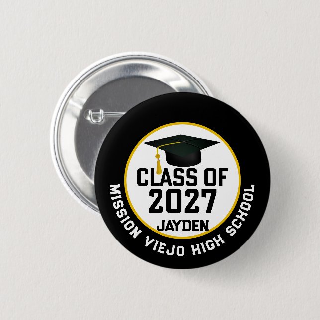 Letterman Class of 2027 Graduation 2 Inch Round Button (Front & Back)