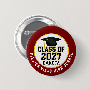 Letterman Class of 2027 Graduation 2 Inch Round Button