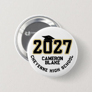Letterman Class of 2027 Graduation 2 Inch Round Button