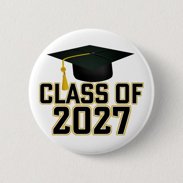 Letterman Class of 2027 Graduation 2 Inch Round Button (Front)