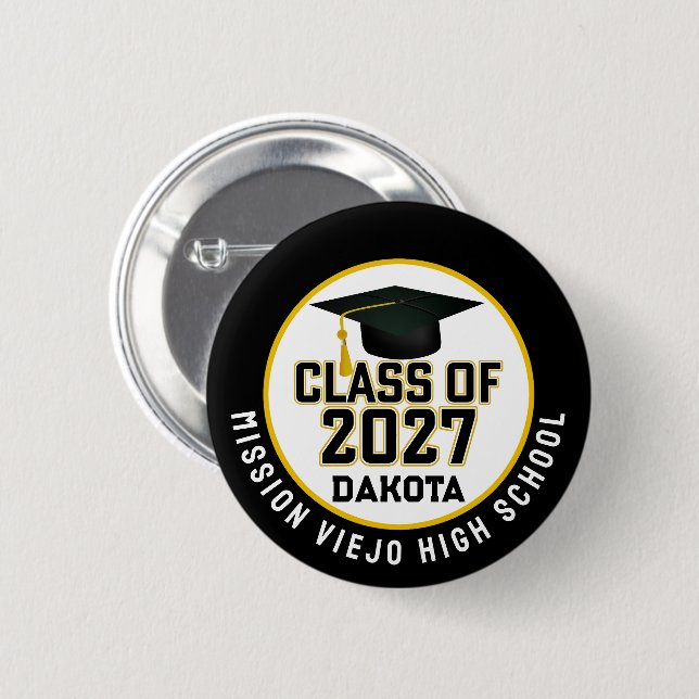Letterman Class of 2027 Graduation 2 Inch Round Button (Front & Back)
