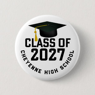 Letterman Class of 2027 Graduation 2 Inch Round Button