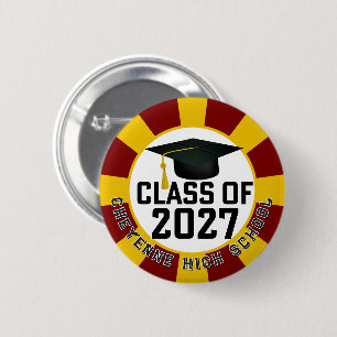 Letterman Class of 2027 Graduation 2 Inch Round Button