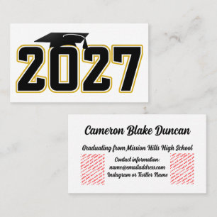 Letterman Class of 2027 Graduation Business Card