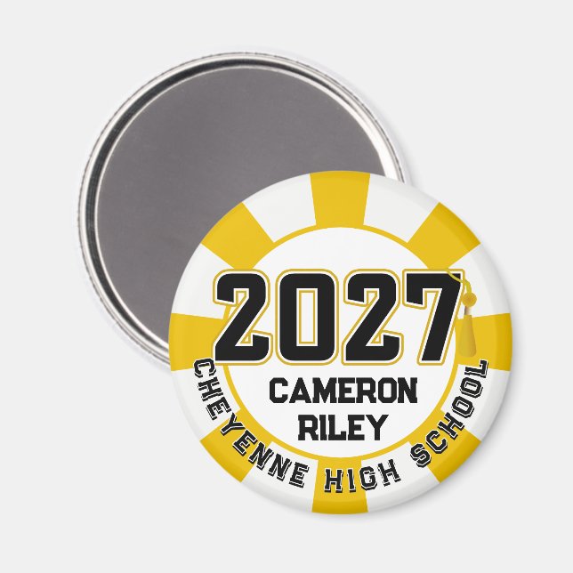Letterman Class of 2027 Graduation Magnet (Front/Back)